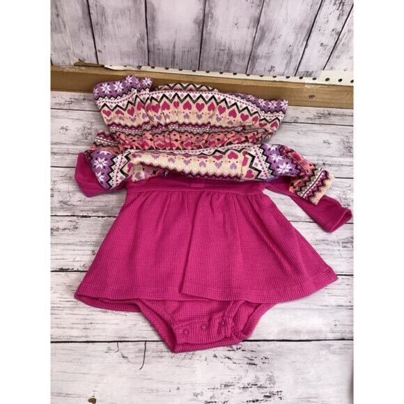 OEKO TEX Baby Girls Long-sleeved Pink Onesies 2 Set New with Tag Size 0-3 Months - Picture 2 of 3